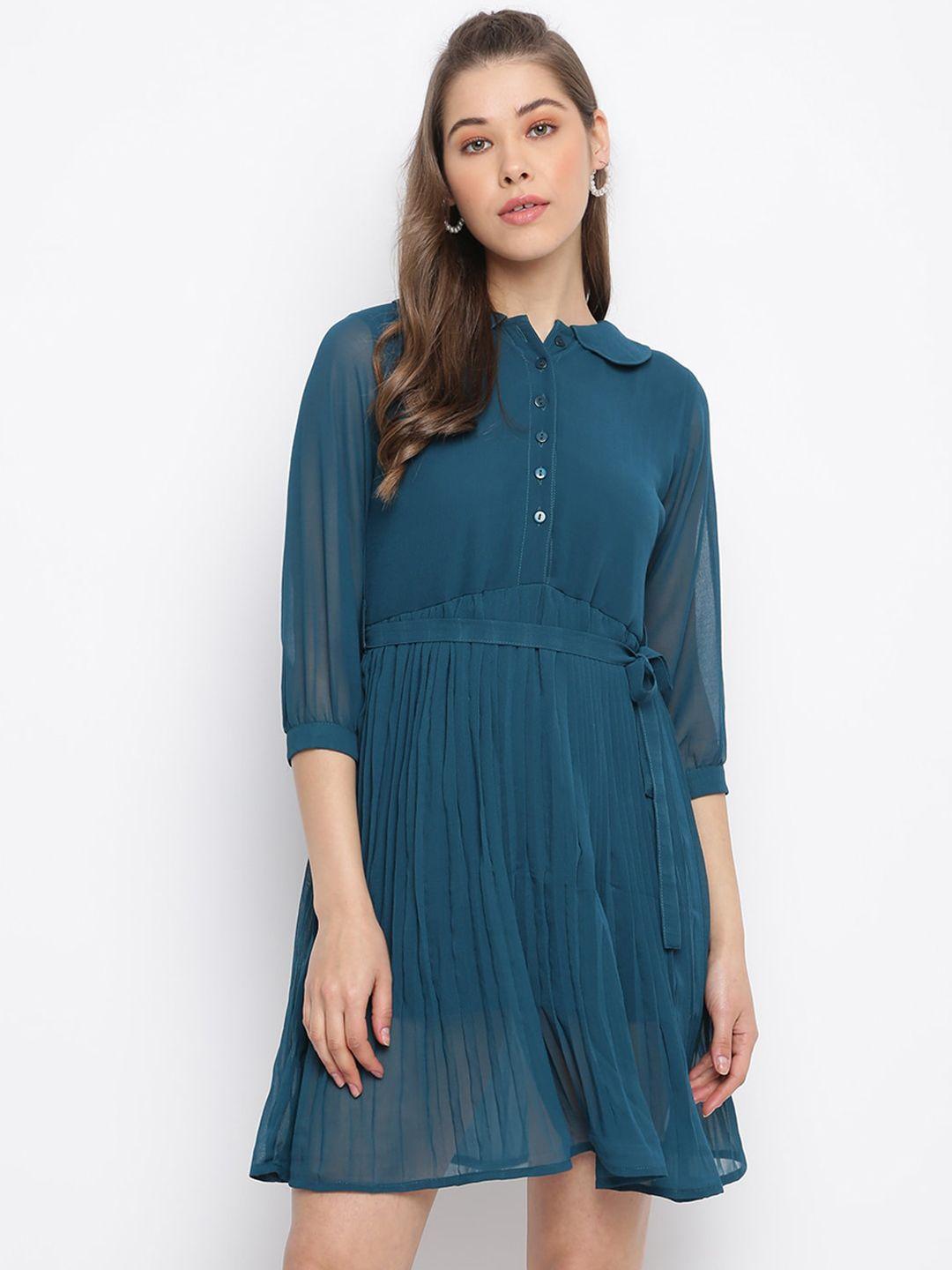 mayra peter pan collar georgette a-line dress