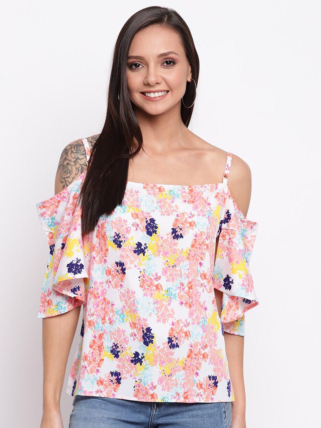 mayra shoulder straps abstract printed top