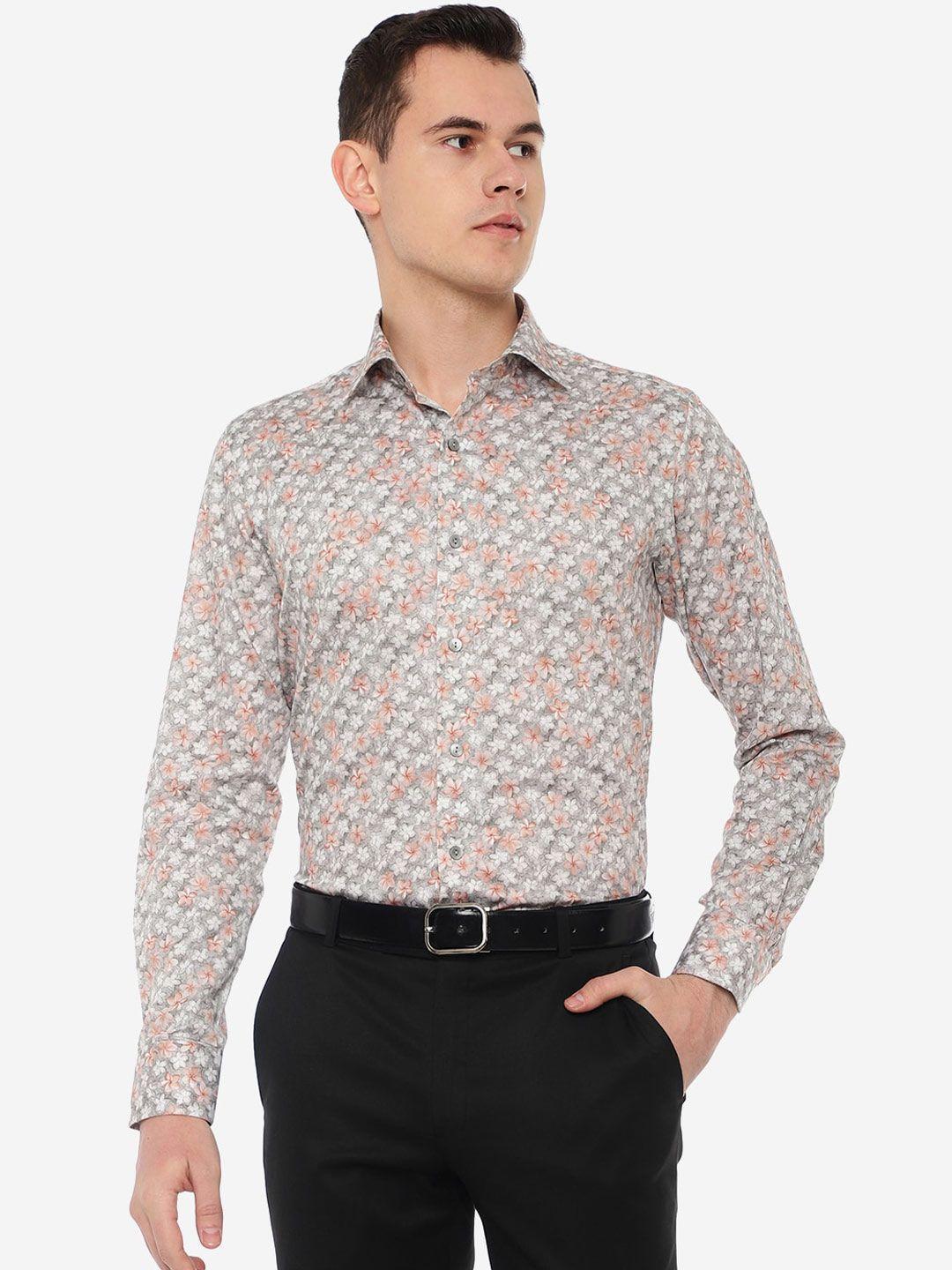 wyre floral printed cotton slim fit formal shirt