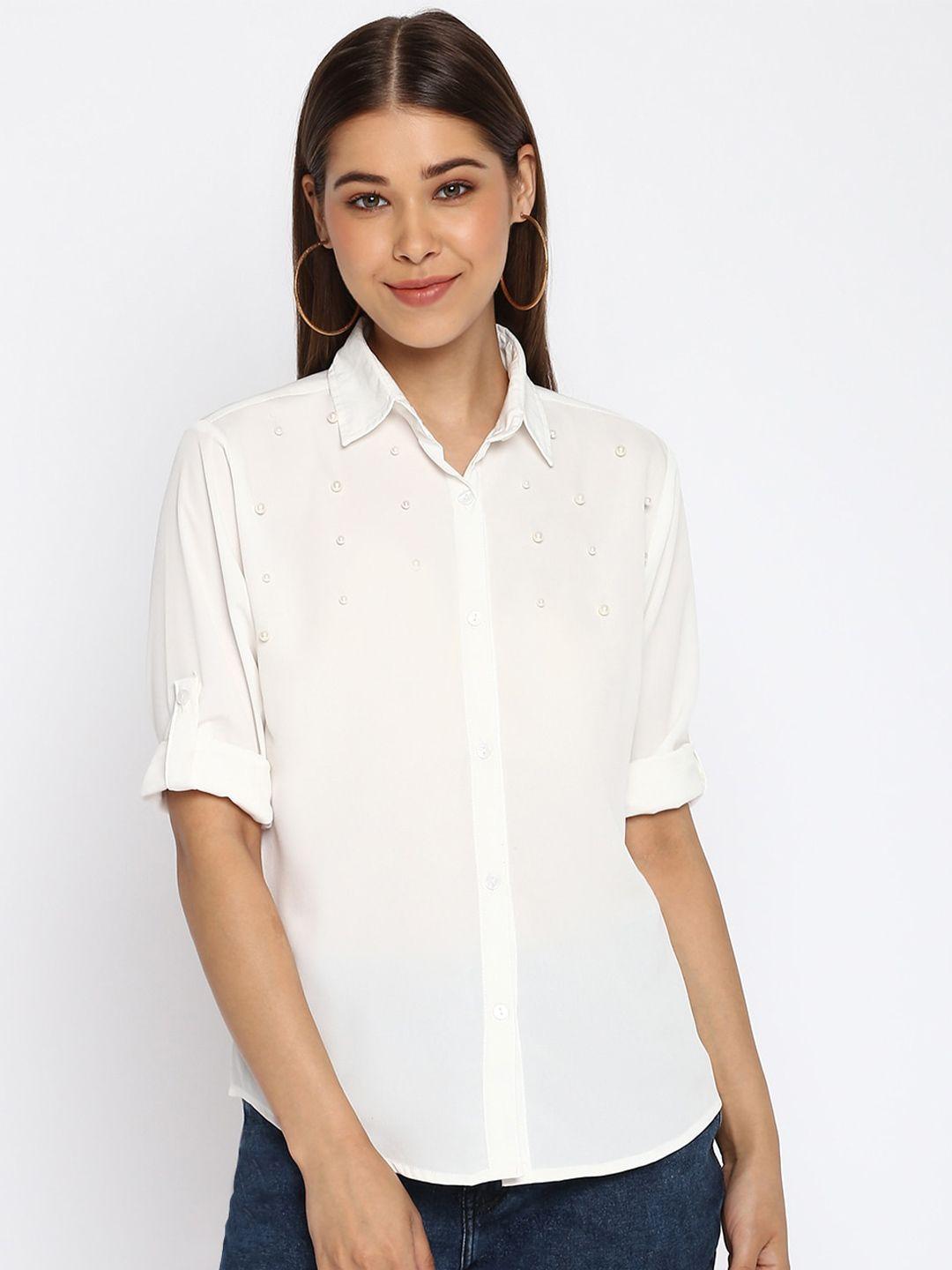 mayra embellished regular fit casual shirt