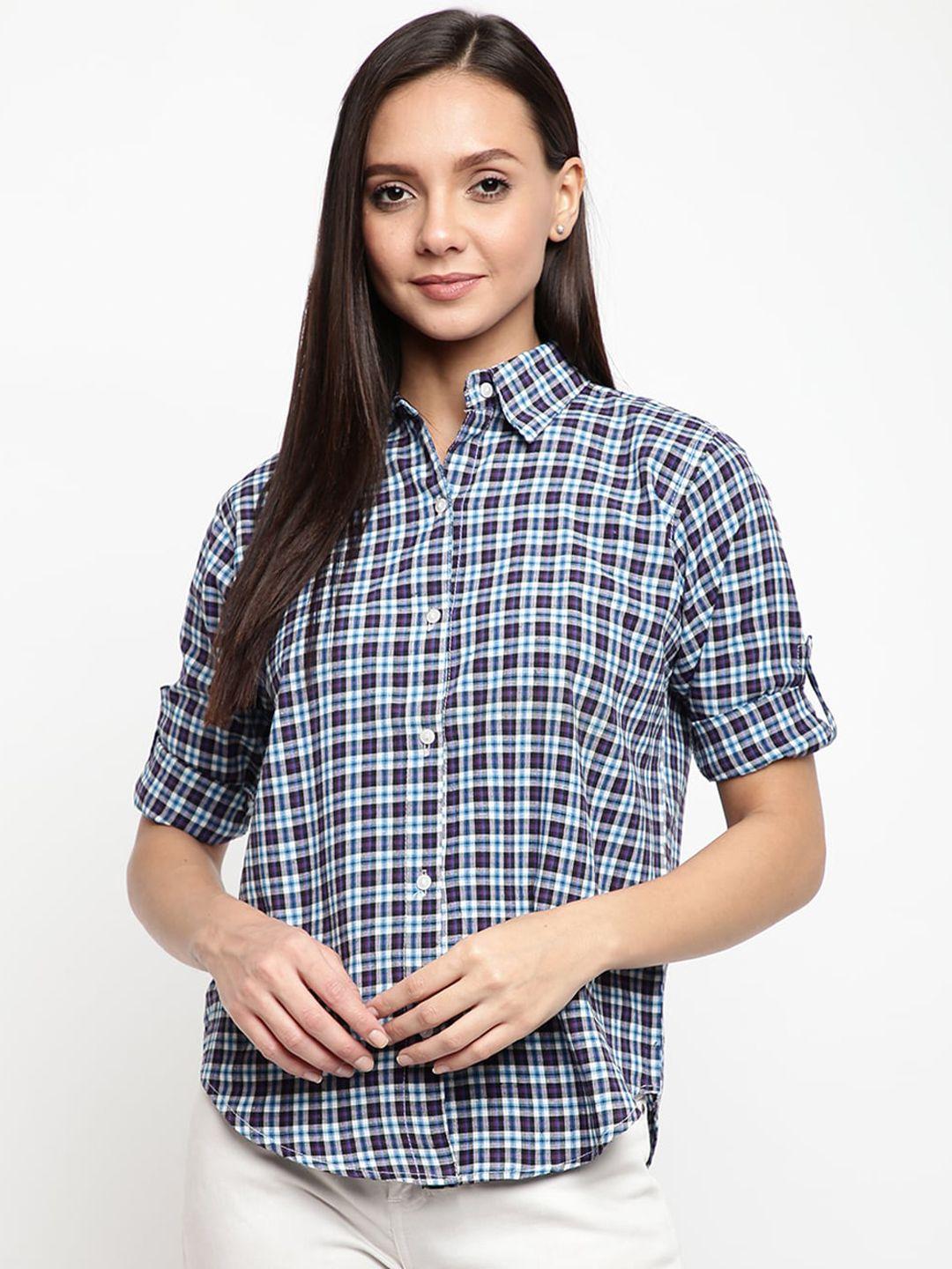 mayra tartan checked cotton casual shirt