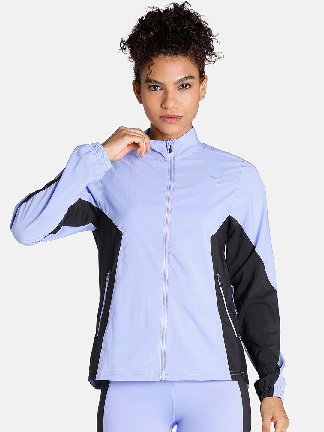 puma women run favorite woven colourblocked sports jacket