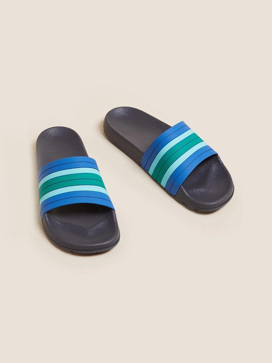 marks & spencer men striped casual sliders