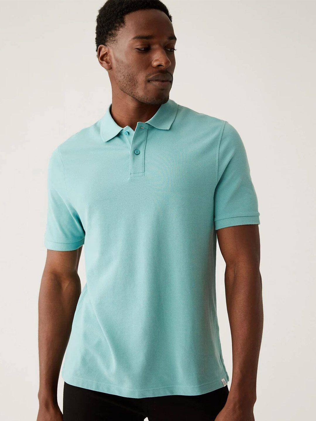 marks & spencer polo collar pure cotton t-shirt