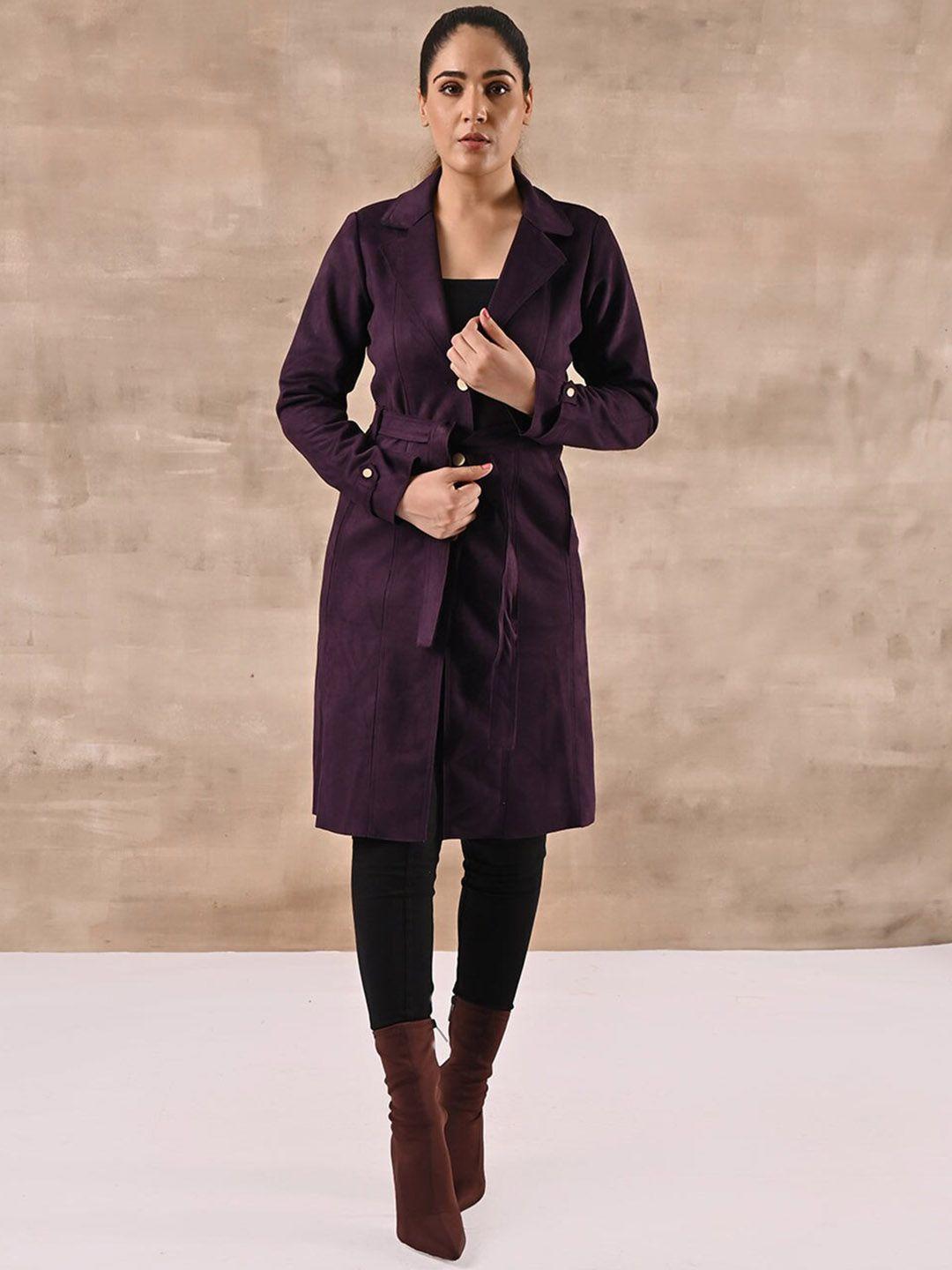 lakshita women wool single-breasted regular fit trench coat