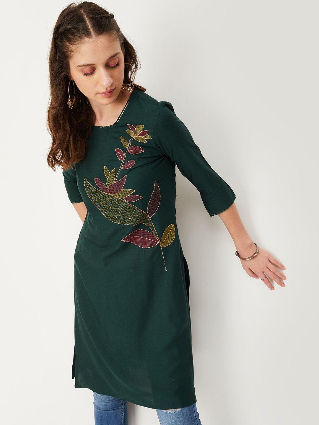 max floral embroidered kurti