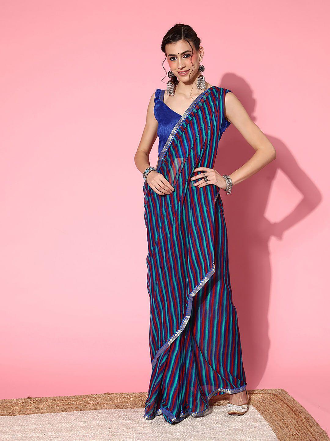 mitera leheriya printed zari saree