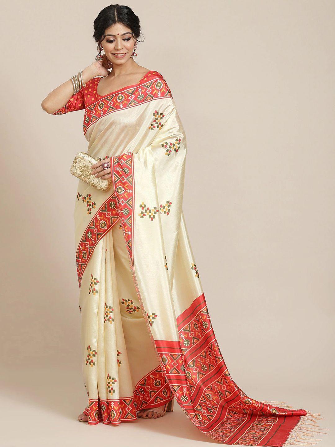 mitera geometric printed sambalpuri saree