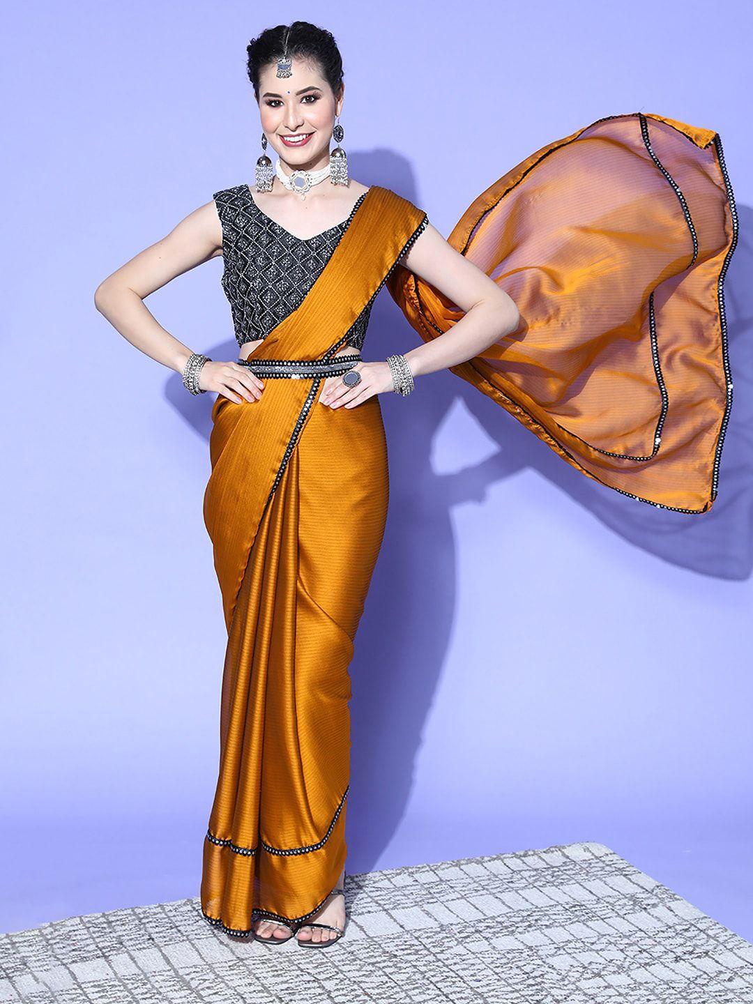 mitera sequinned emblished border saree