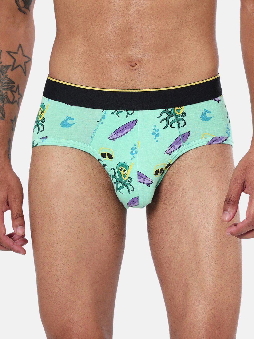 bummer men printed waist rise basic briefs