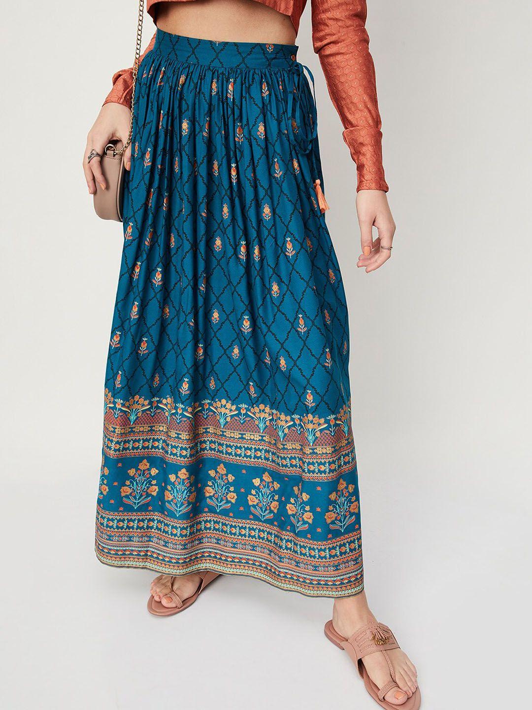 max printed maxi flared skirts