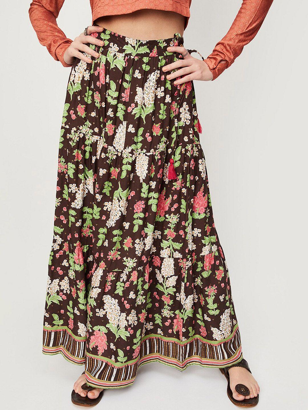 max printed maxi flared skirts