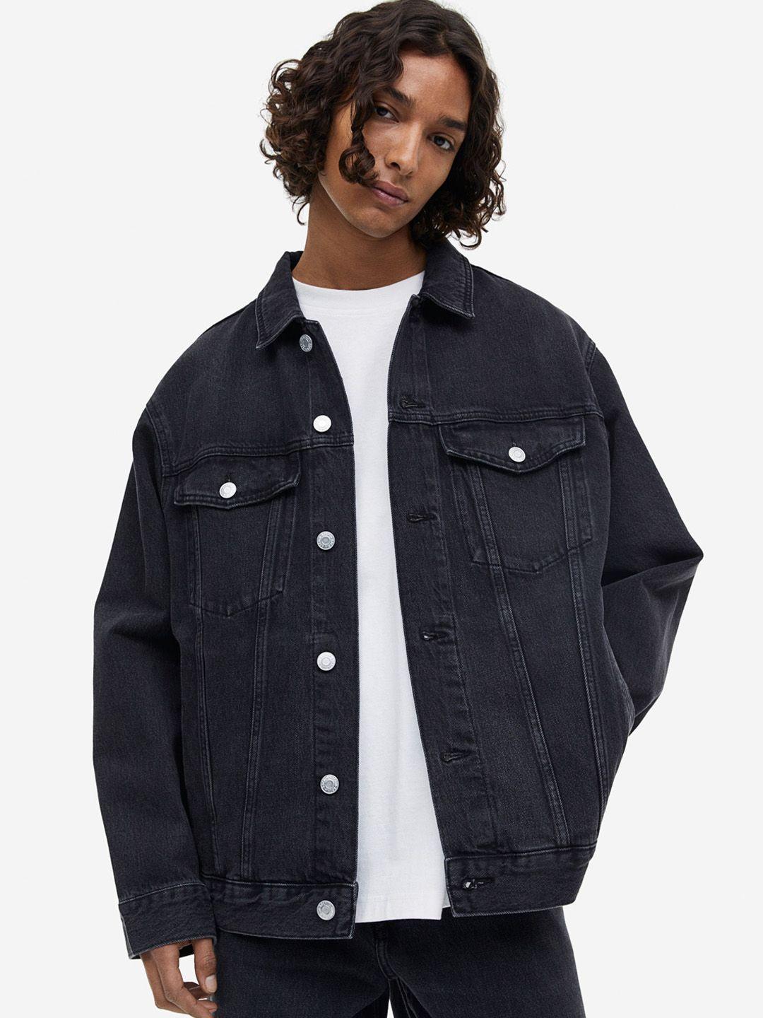 h&m pure cotton relaxed fit denim jacket