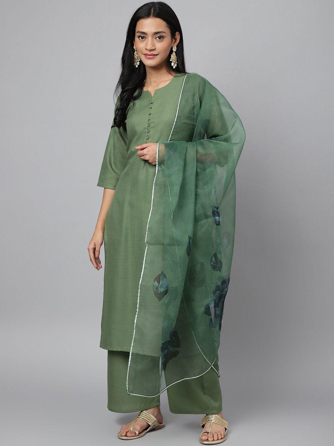 ratan straight kurta with palazzo & with floral printed dupatta