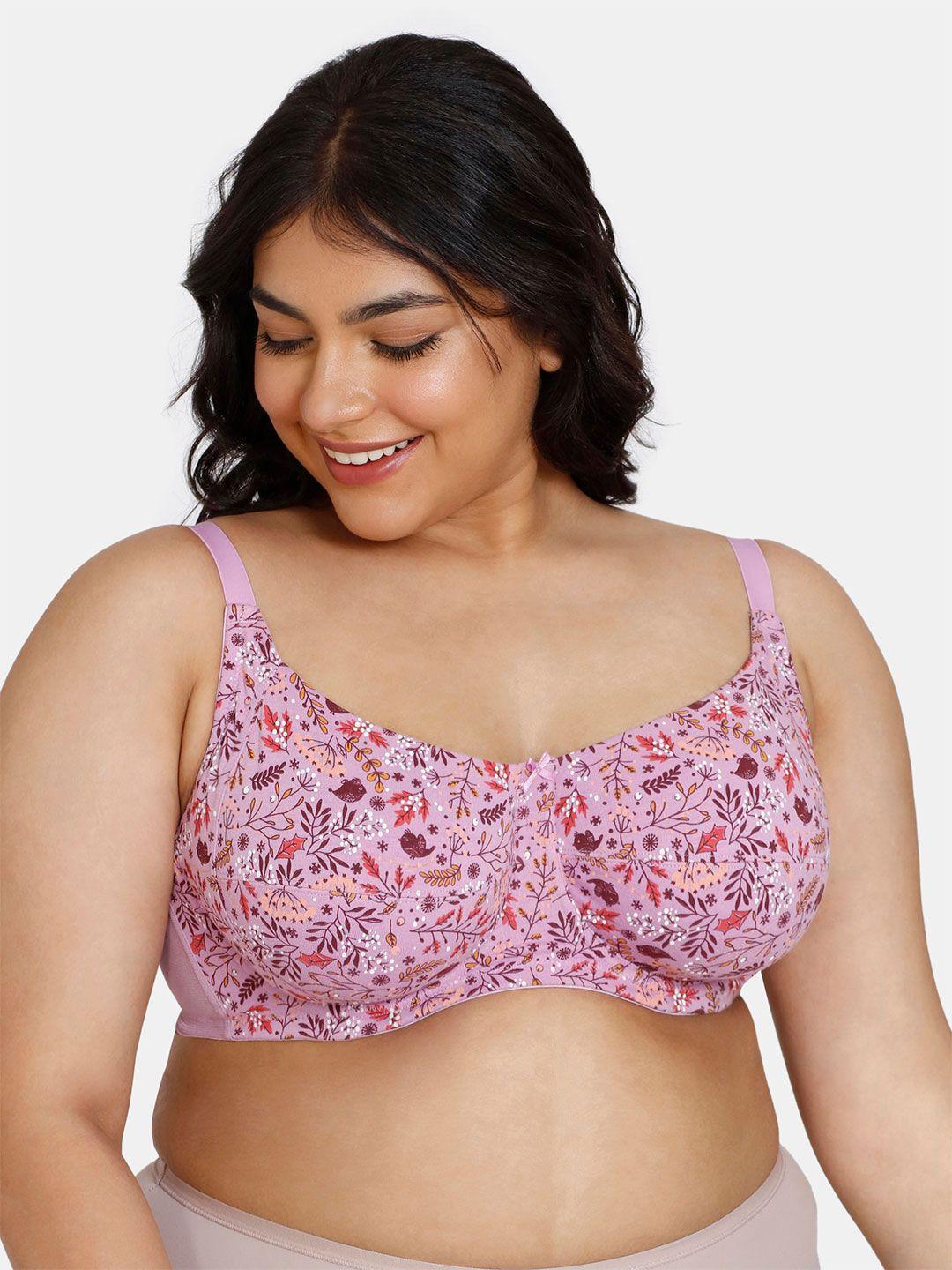 zivame plus size floral non-padded everyday bra