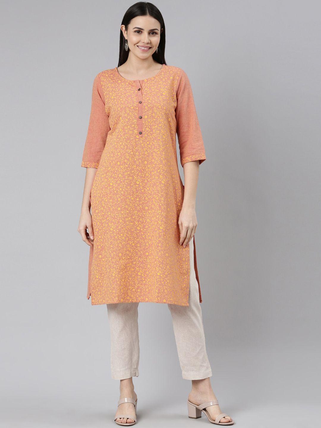 marcia floral printed pure cotton kurta