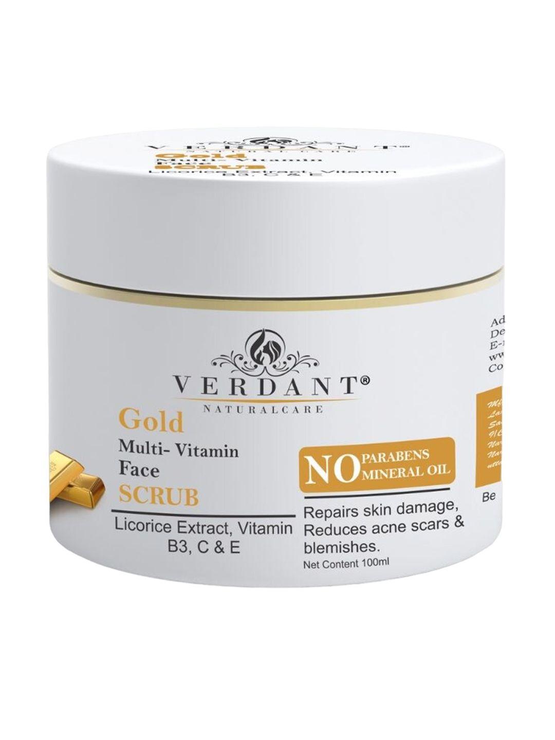 verdant natural care gold multi-vitamin face scrub with licorice extract - 100 ml