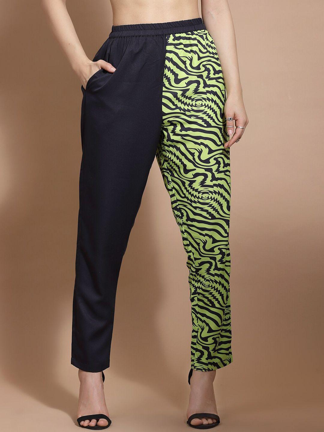 kassually women printed retro tapered fit trousers