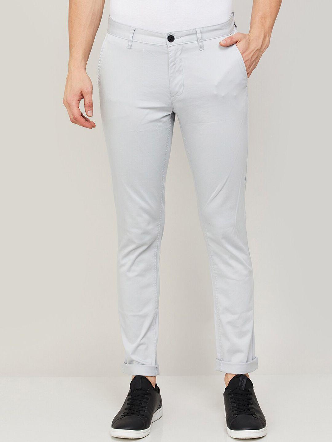 fame forever by lifestyle men cotton mid-rise trousers