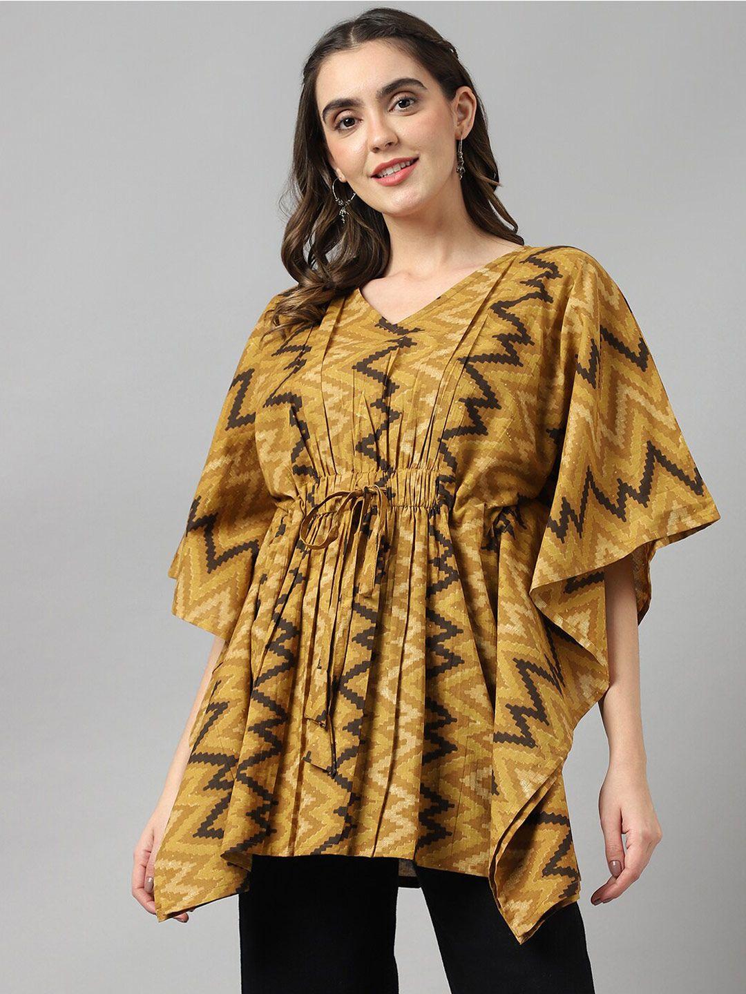 deckedup striped pure cotton kaftan longline top