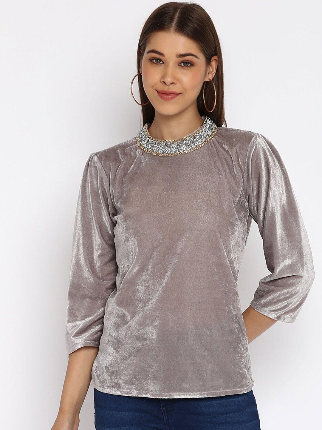 mayra high neck velvet top