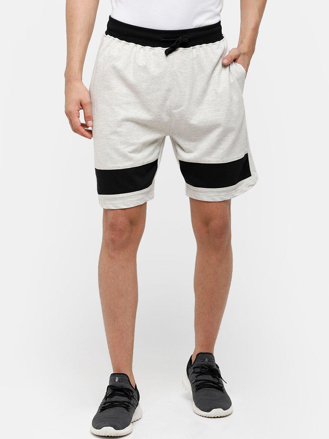 madsto men colourblocked pure cotton sports shorts