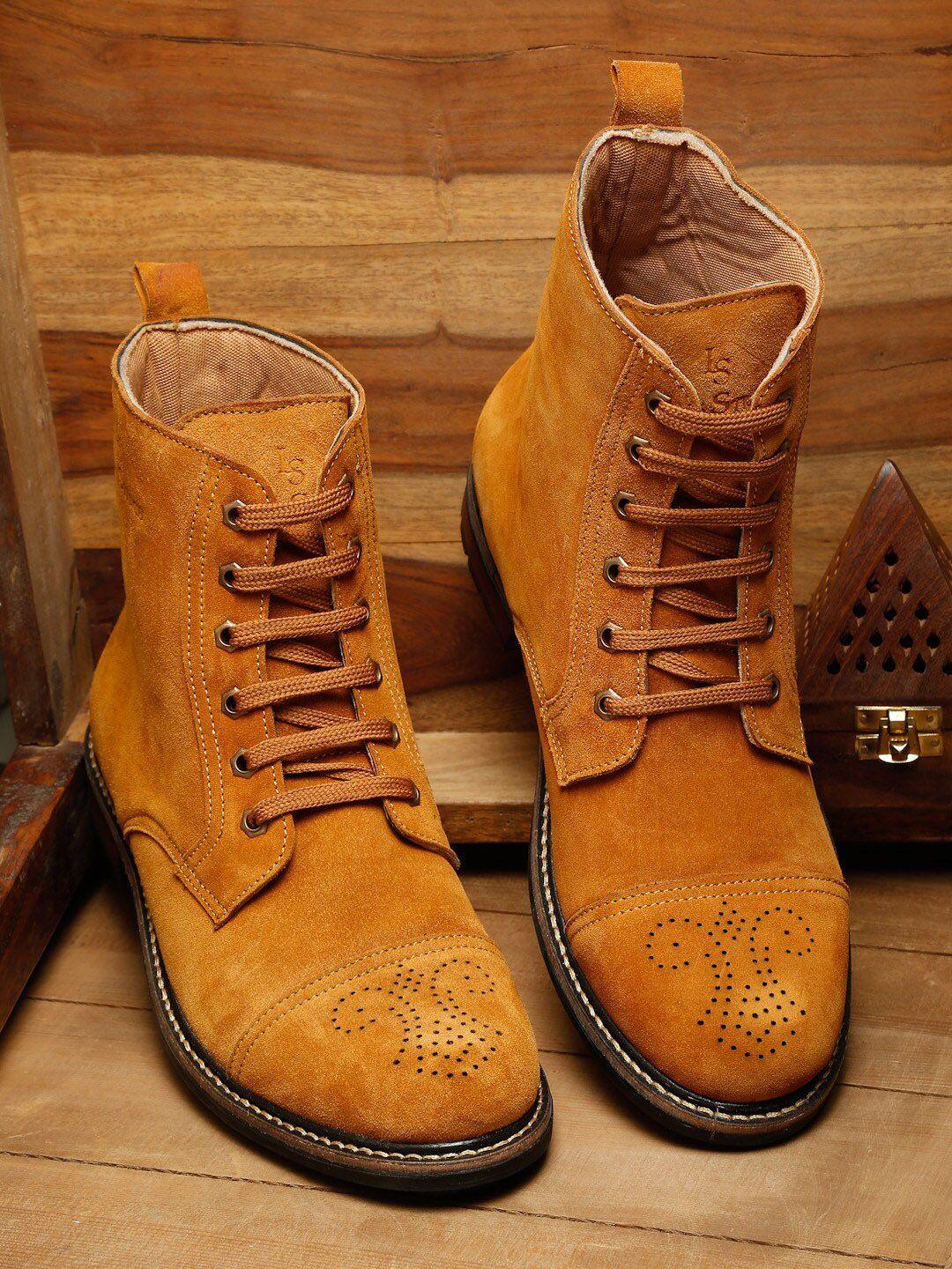 louis stitch men suede high-top flat boots