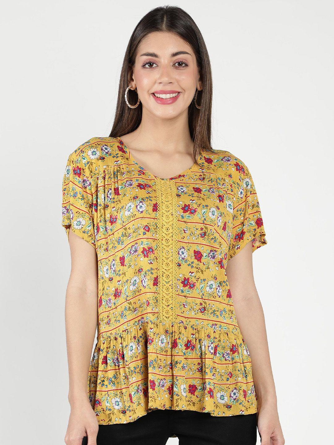 debonatella floral printed peplum top