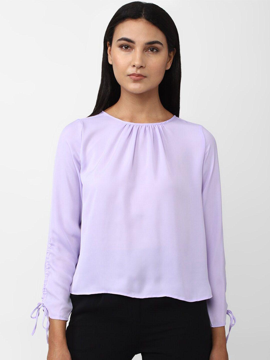 van heusen woman round neck tie-up top