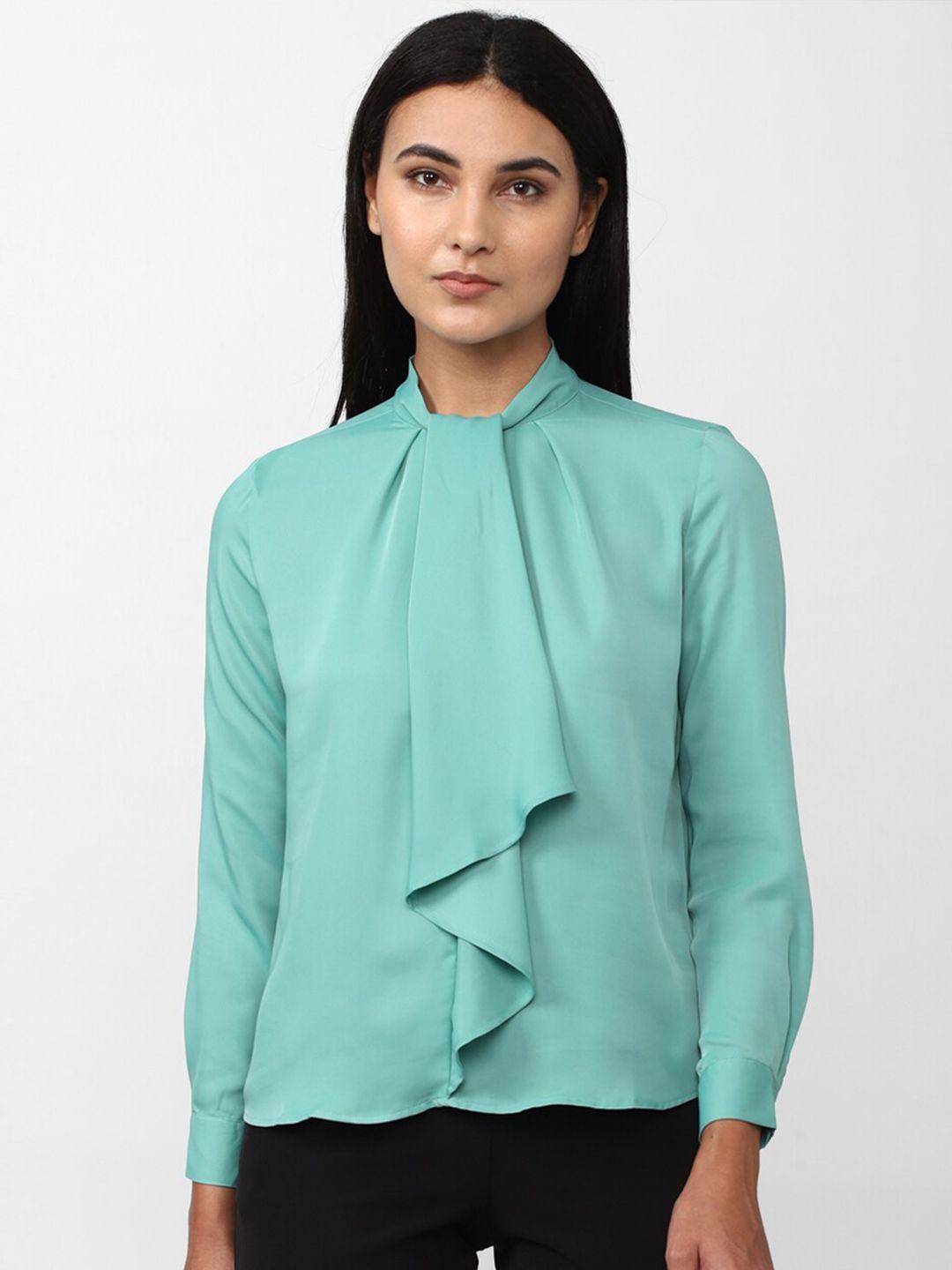 van heusen woman high neck ruffles top