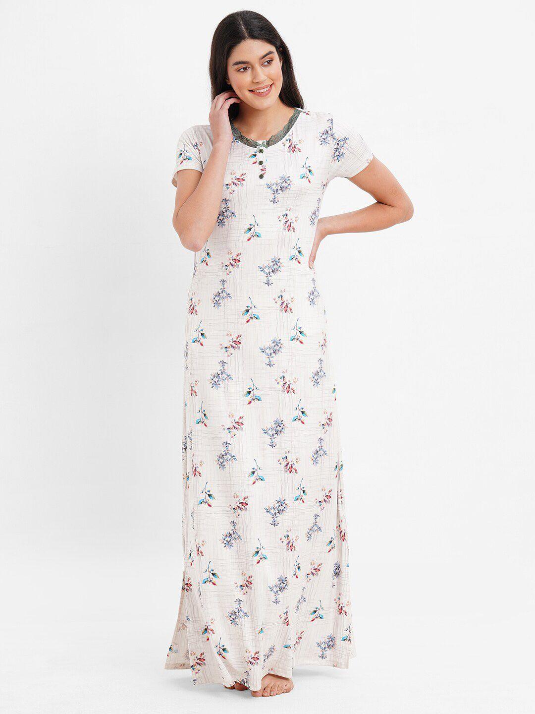 sweet dreams floral printed pure cotton maxi nightdress