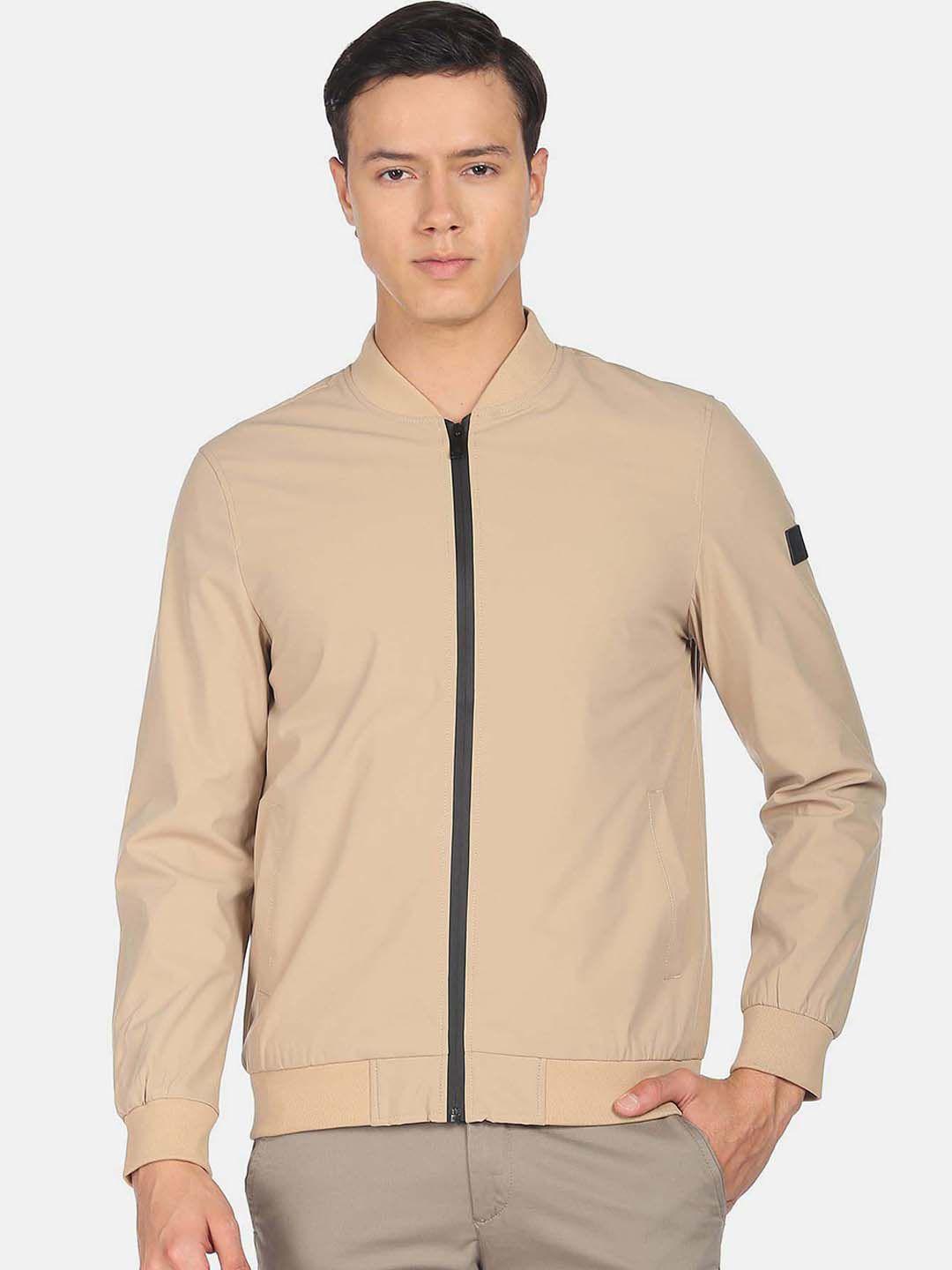 arrow sport men henley collar bomber jacket