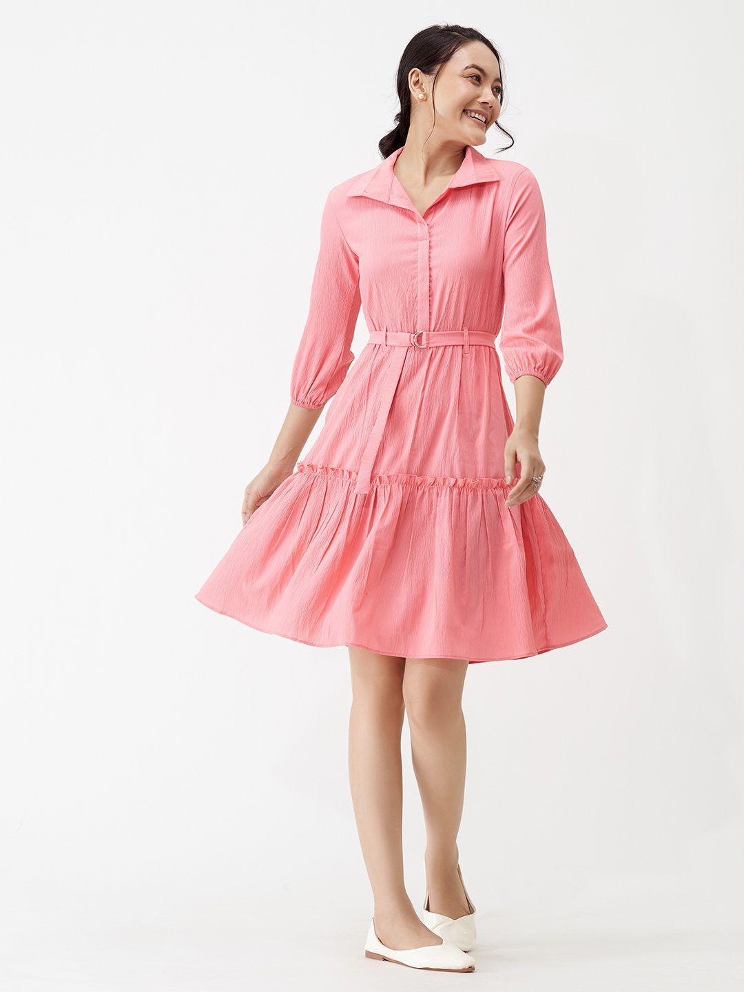 aask crepe shirt dress