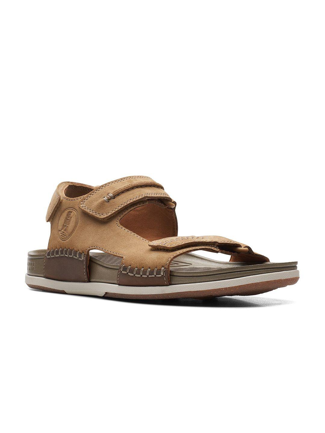 clarks men leather sports sandals