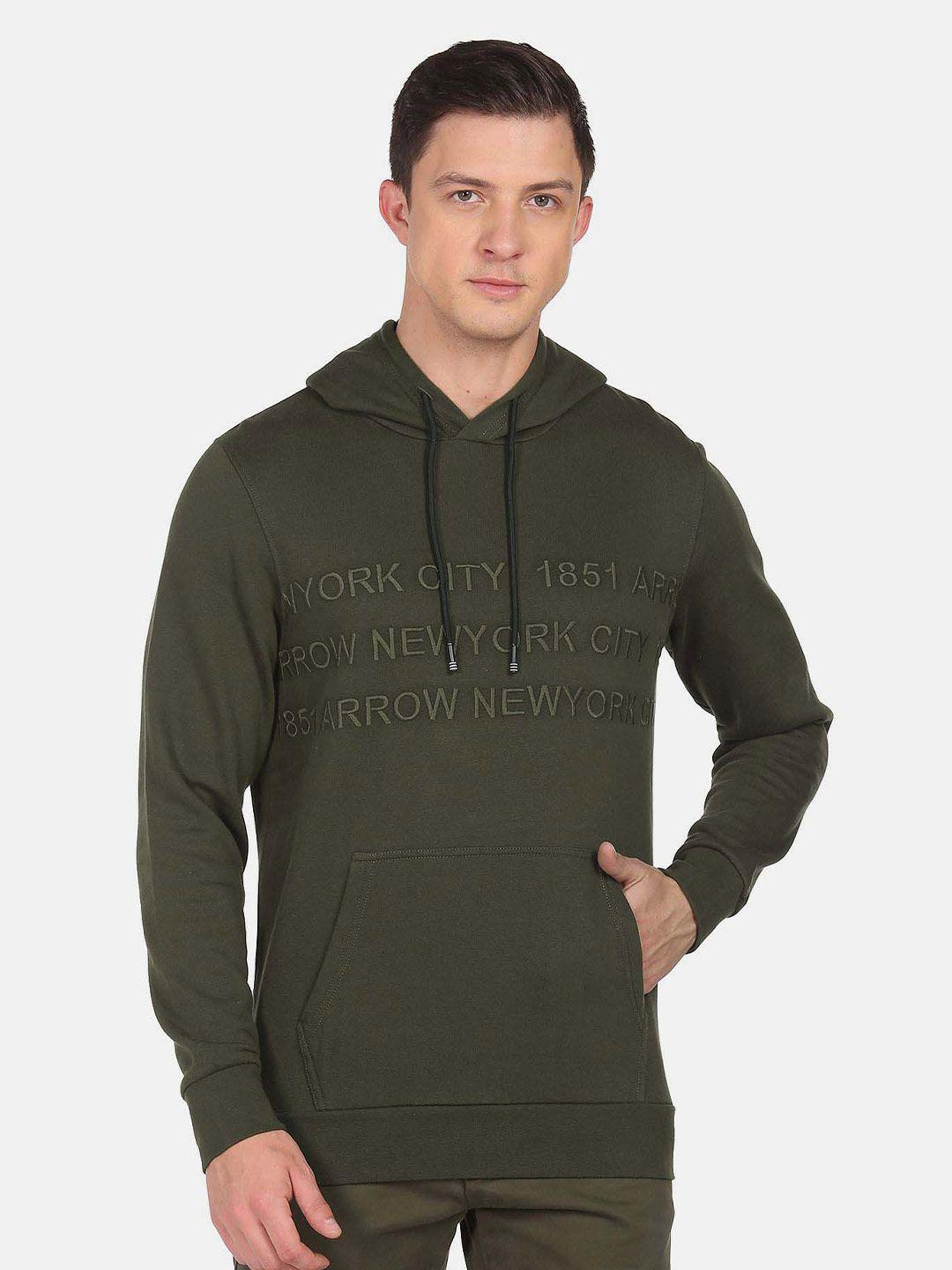 arrow sport men hooded embroidered sweatshirt