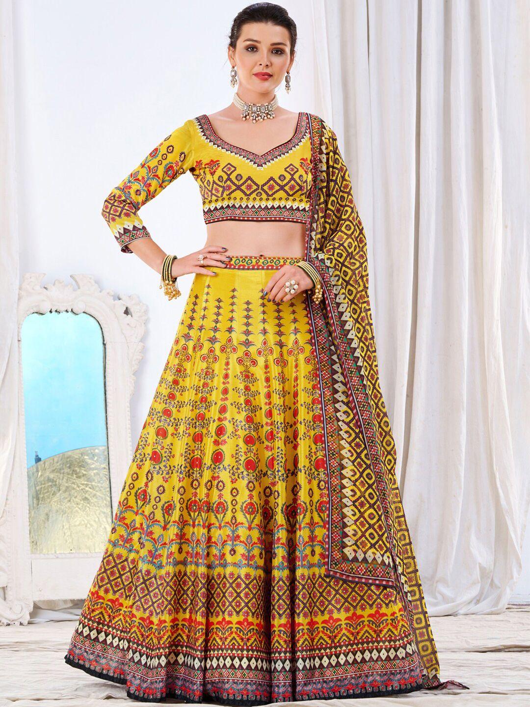 chhabra 555 embellished kalidar lehenga choli with digital printed dupatta