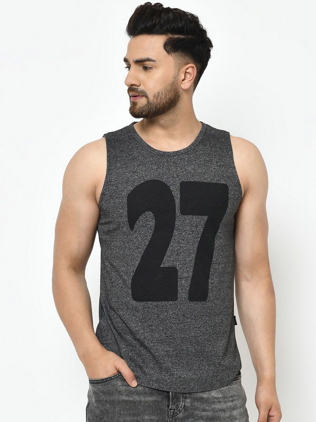 rigo numerical printed slim fit tank vests