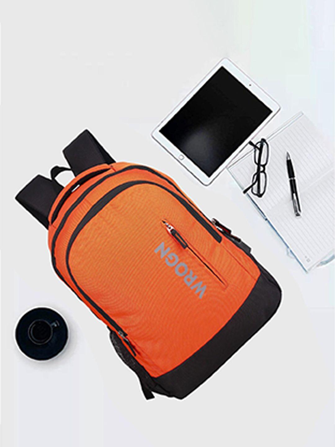 wrogn typography backpack with usb charging port