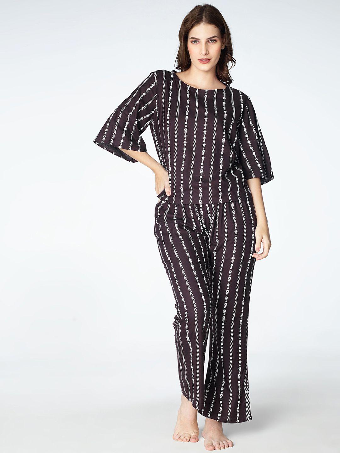 zeyo striped night suit