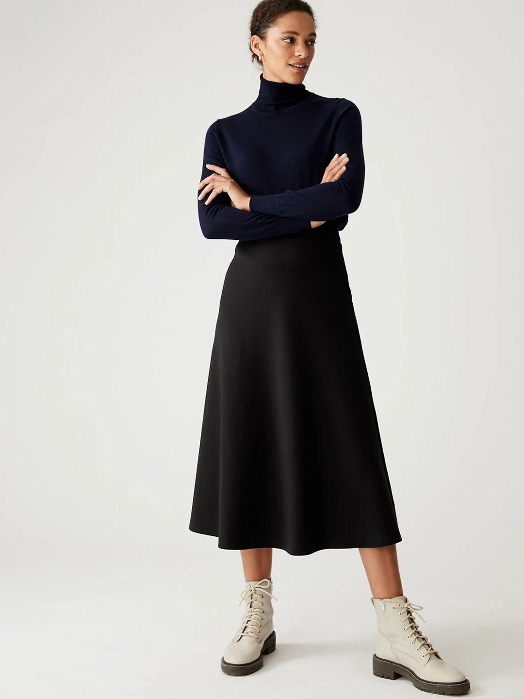 marks & spencer a-line flared midi skirt