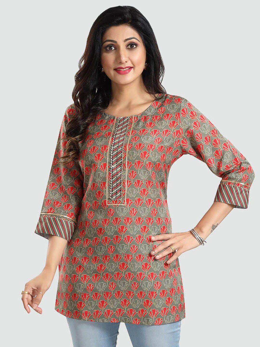 saree swarg floral printed round neck kurti