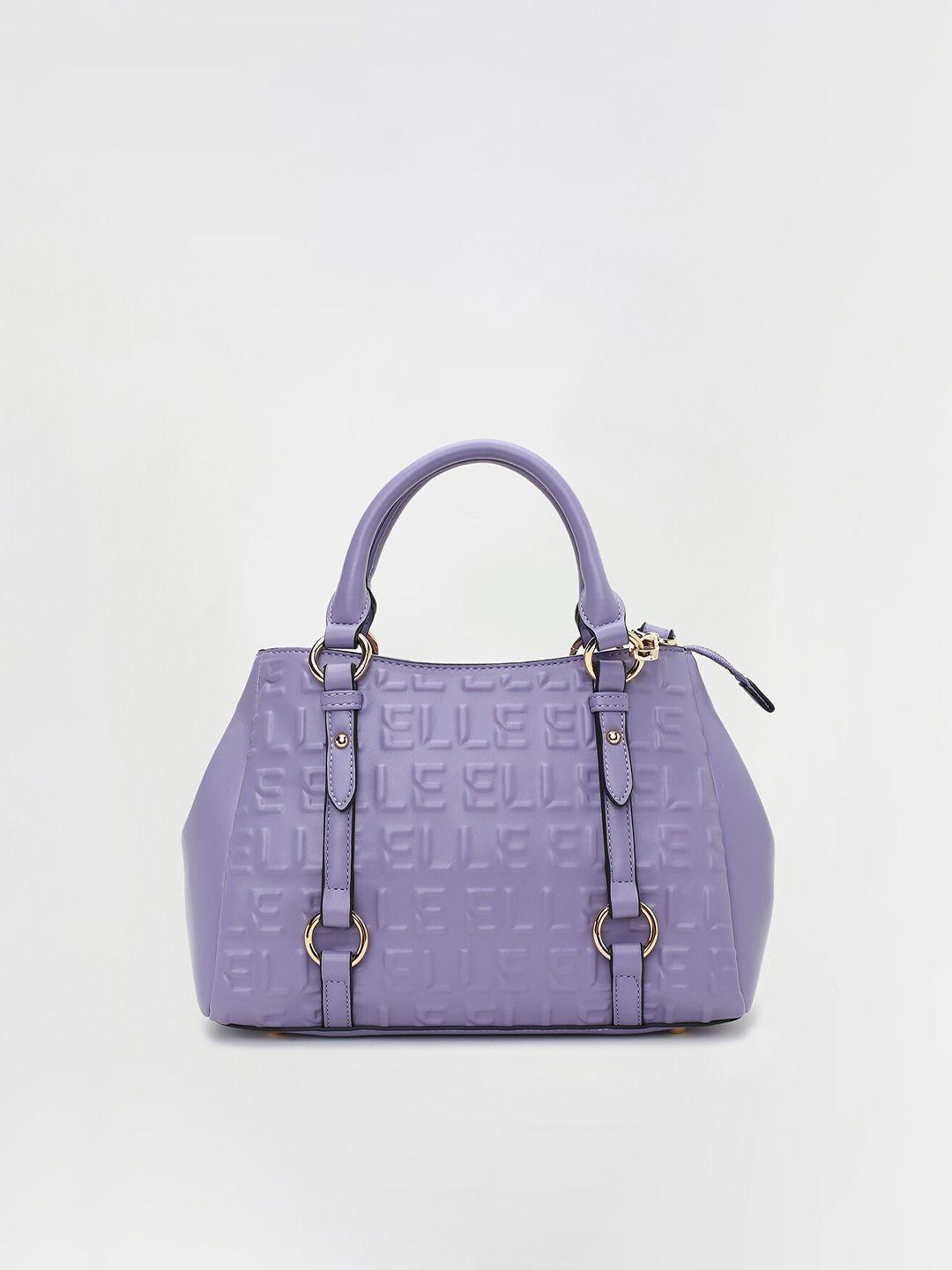 elle zip closure textured structured handheld bag