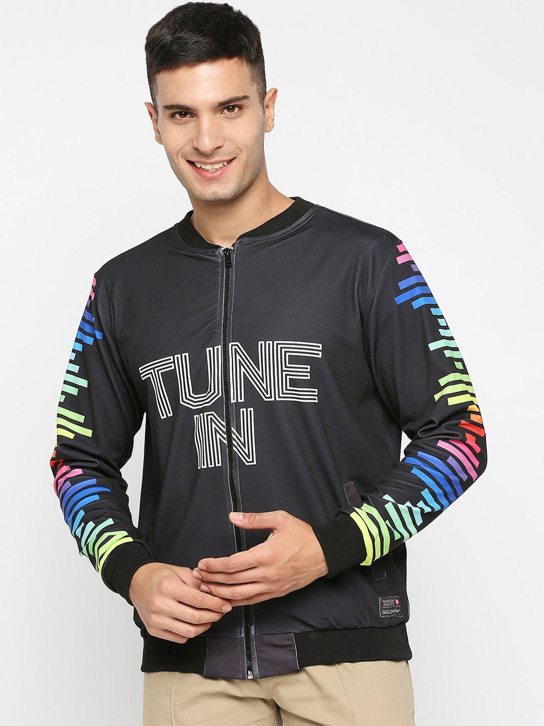 gullyactive men printed lightweight dry fit bomber jacket