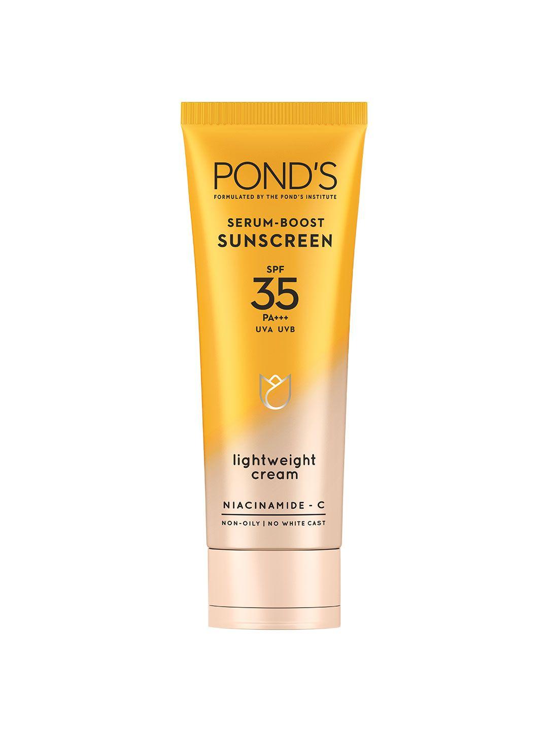 ponds spf 35 pa+++ uva uvb serum boost sunscreen with niacinamide c - 50 g