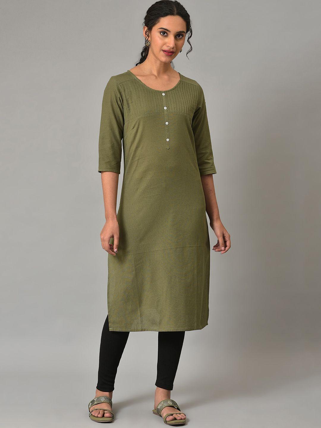 aurelia round neck cotton kurta