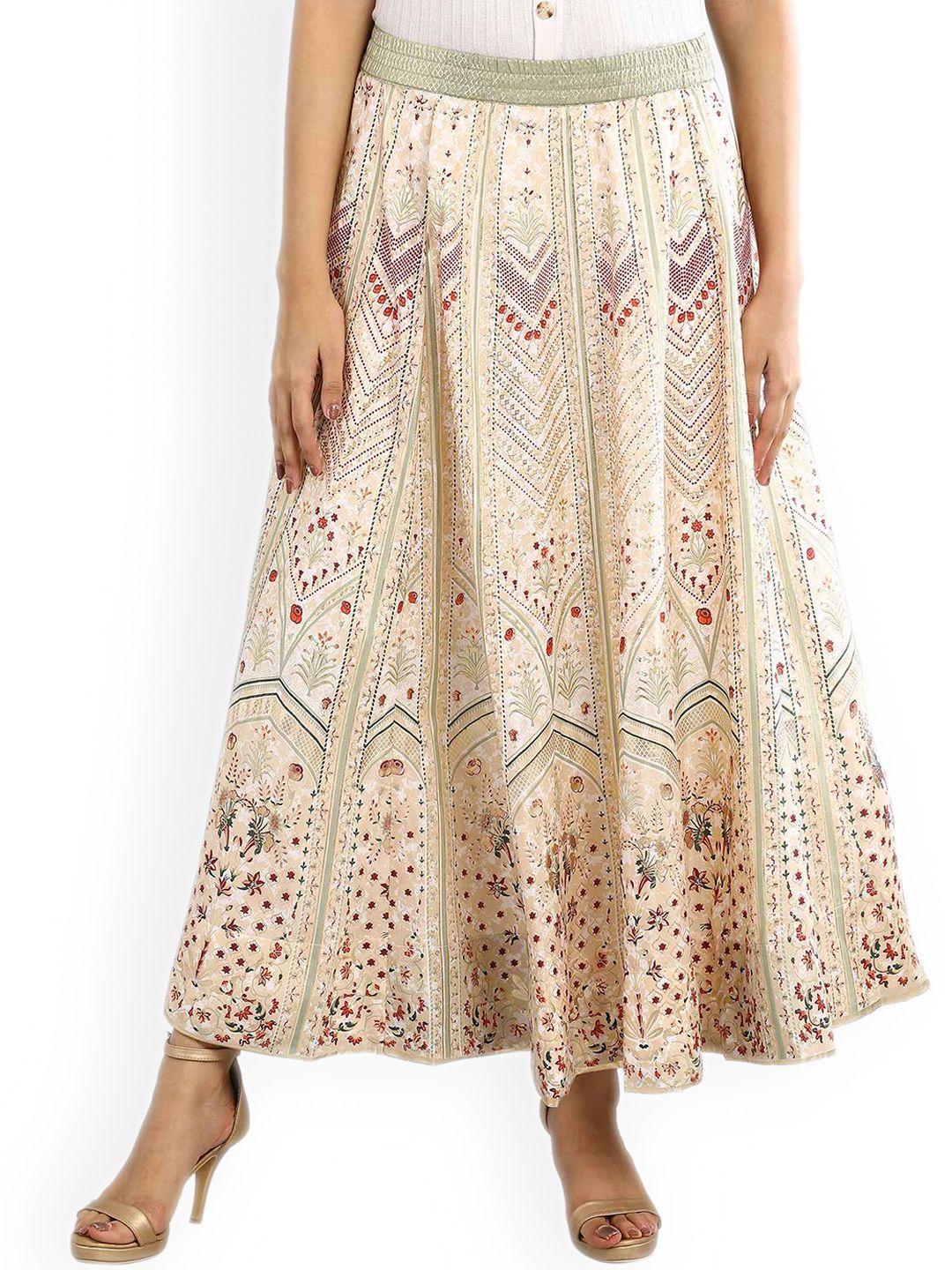 aurelia printed flared maxi skirt