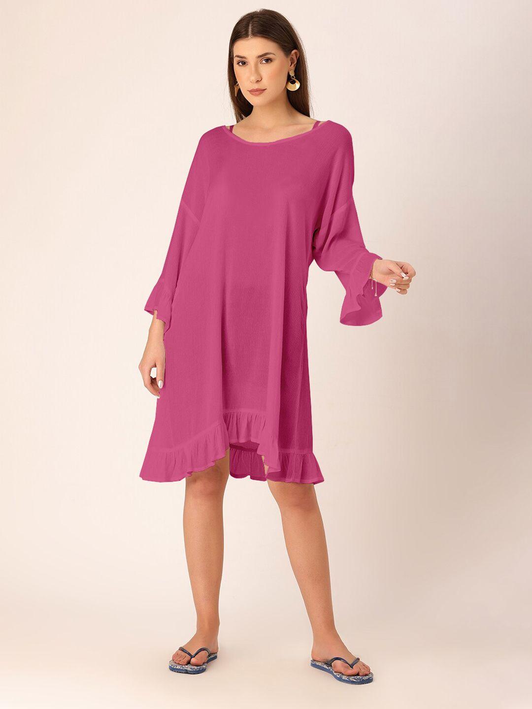 dressberry v-neck crepe a-line dress