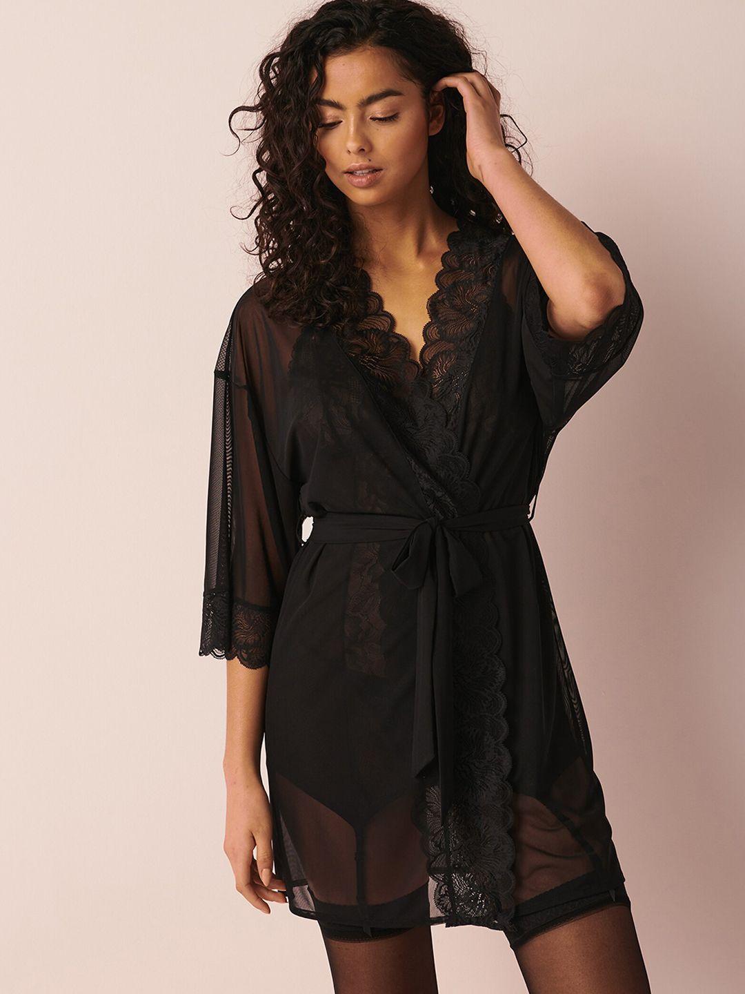 la vie en rose  women lace robe