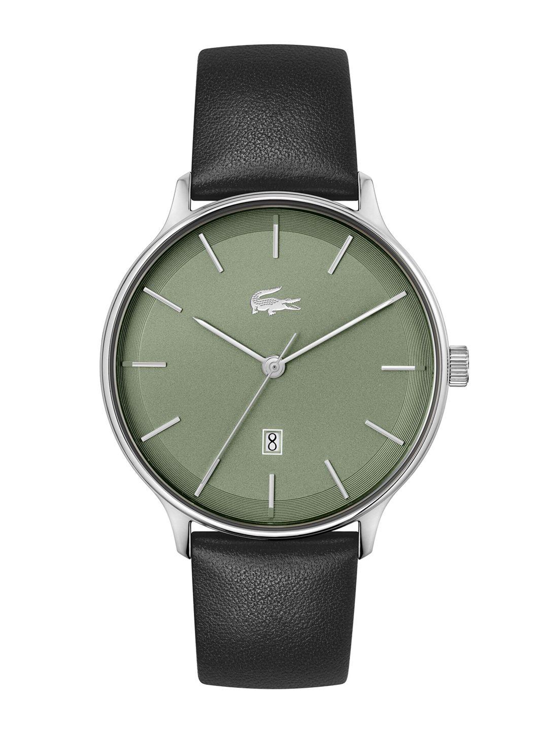 lacoste men leather straps analogue watch 2011225