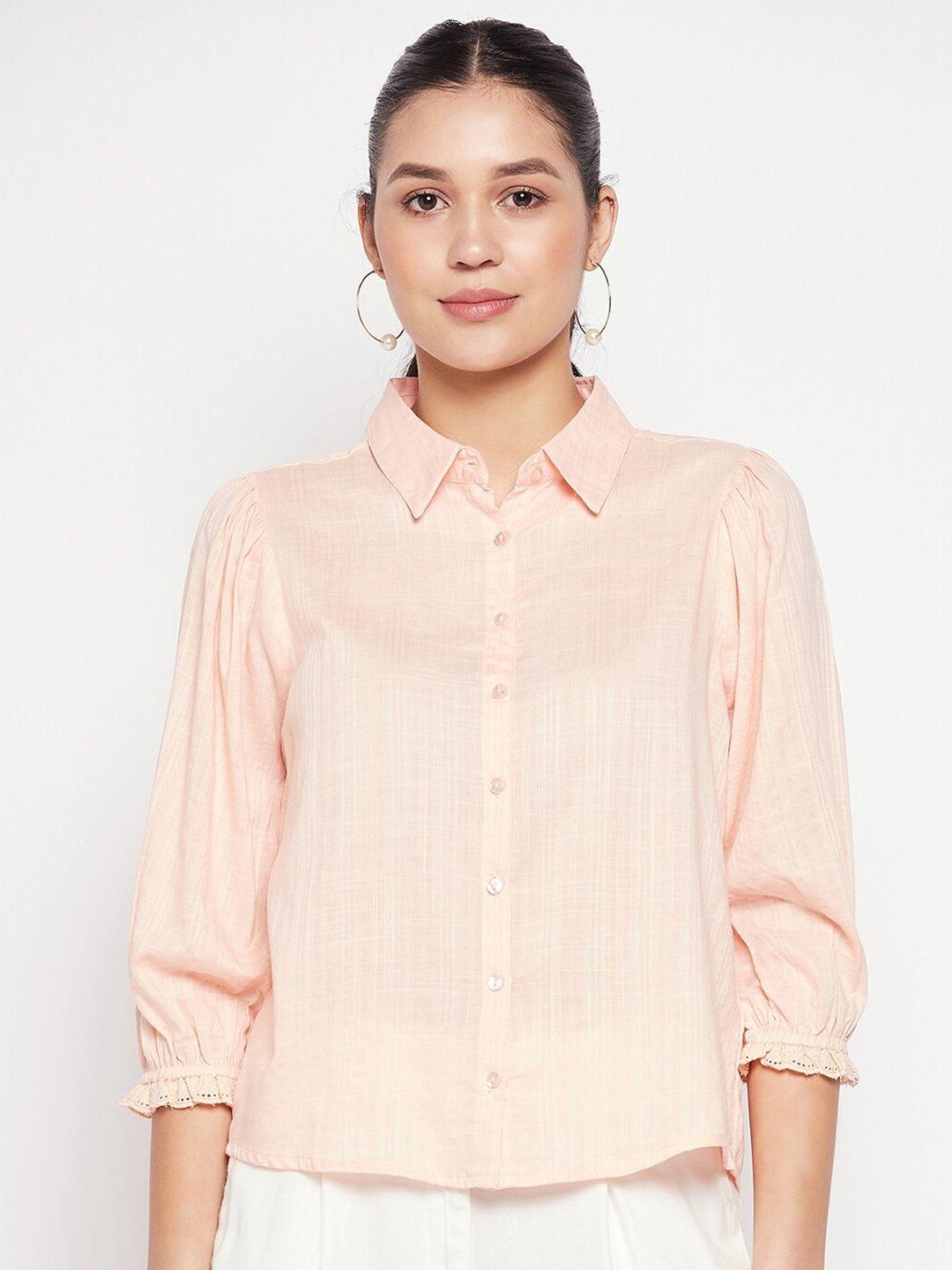 madame puff sleeves striped casual shirt